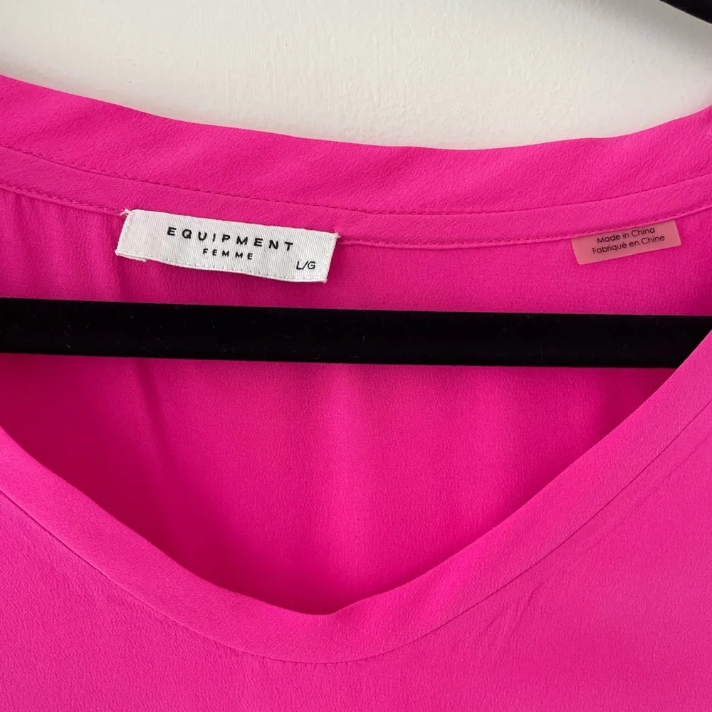 Equipment Hot Pink Shift Dress Size Large - Picture 2 of 3